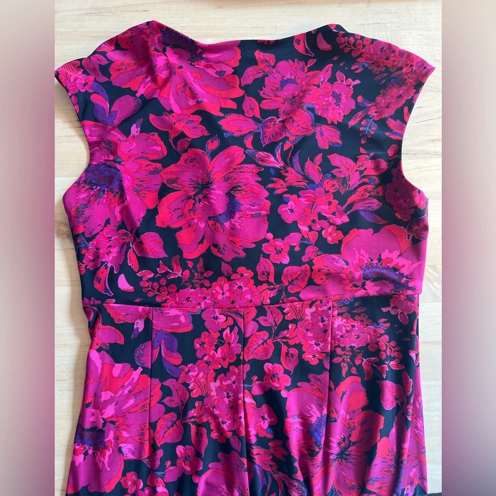 Women’s size 10 Lauren Ralph Lauren capped Sleeveless Floral Dress flowers wrap - Picture 7 of 15